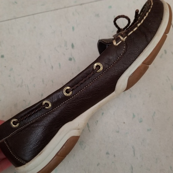 Sperry Topsider Leather Dark Brown Boat Shoes 7M - Picture 4 of 4